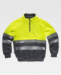 Sudadera combinada con cintas reflectantes Amarillo / Gris
