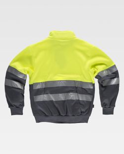 Sudadera combinada con cintas reflectantes Amarillo / Gris