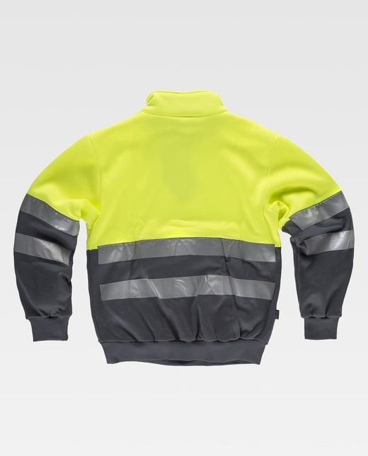 Sudadera combinada con cintas reflectantes Amarillo / Gris