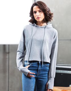 Sudadera corta con capucha mujer