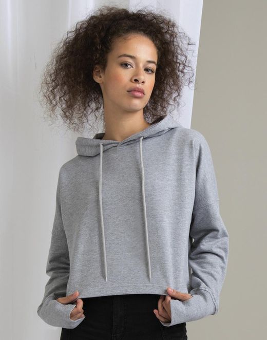 Sudadera corta con capucha mujer
