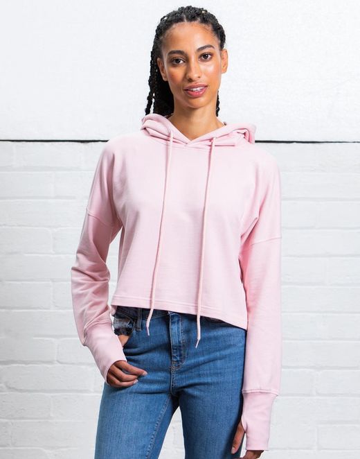 Sudadera corta con capucha mujer