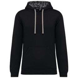 Felpa unisex con cappuccio a contrasto con motivi
