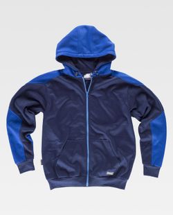 Felpa con cappuccio full zip con dettagli a contrasto Blu navy