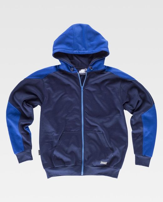 Felpa con cappuccio full zip con dettagli a contrasto Blu navy