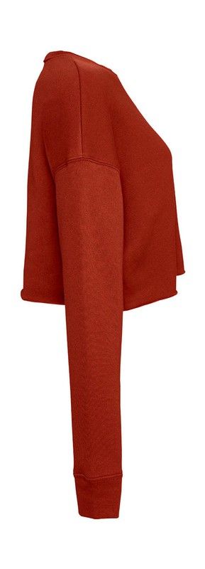 Felpa corta da donna a girocollo