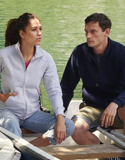 Premium-Sweatshirt mit durchgehendem Reißverschluss