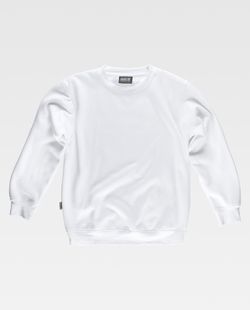 Boxhals-Sweatshirt mit elastischen Bündchen und Taille Weiß