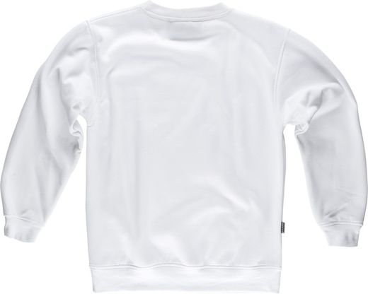 Boxhals-Sweatshirt mit elastischen Bündchen und Taille Weiß