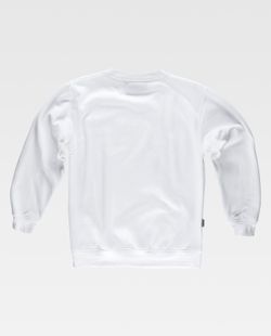 Boxhals-Sweatshirt mit elastischen Bündchen und Taille Weiß