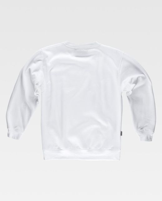 Boxhals-Sweatshirt mit elastischen Bündchen und Taille Weiß