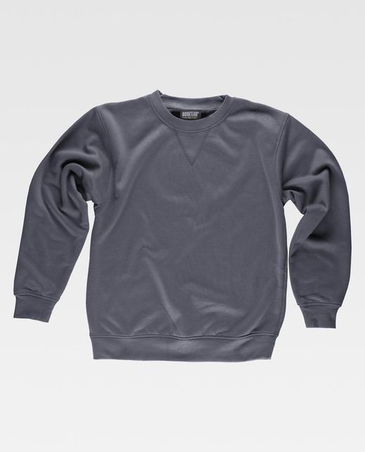 Box-Neck-Sweatshirt mit elastischer Taille und Manschetten Grau