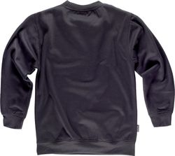Schwarzes Sweatshirt mit Rundhalsausschnitt, elastischen Bündchen und Taille