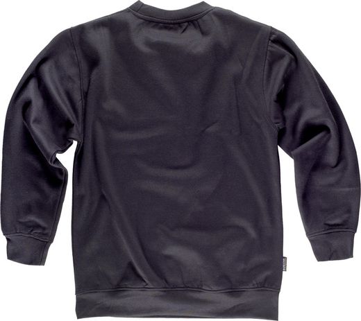 Schwarzes Sweatshirt mit Rundhalsausschnitt, elastischen Bündchen und Taille