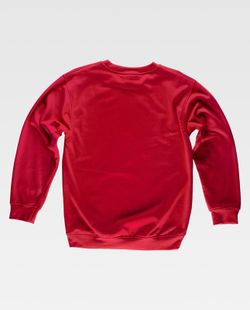 Boxhals-Sweatshirt mit elastischen Bündchen und Taillenrot