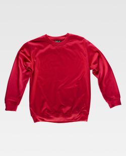 Boxhals-Sweatshirt mit elastischen Bündchen und Taillenrot