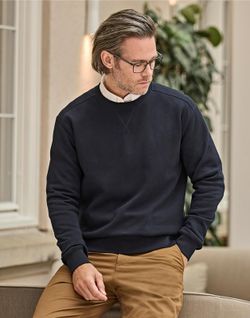 Sudadera cuello redondo acanalado Interlock