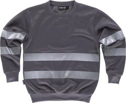 Sudadera cuello redondo con cintas reflectantes Gris