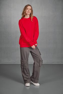 Crew Neck Sweatshirt Set In