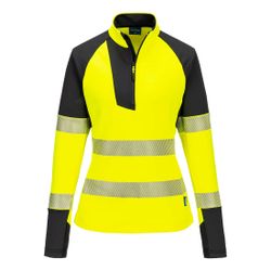 Sudadera de alta visibilidad PW3 con cremallera 1/4 para mujer