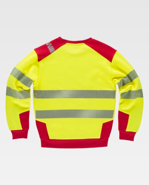 Sudadera de color Amarillo A.V.+Rojo | FLÚOR