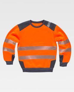 Sudadera de color Naranja A.V.+Gris Oscuro | FLÚOR