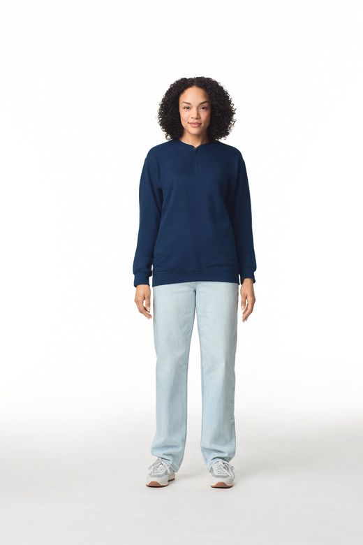 Sweatshirt aus Molton 1/4 Reißverschluss