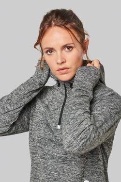 Sudadera deportiva capucha 1/4 cremallera