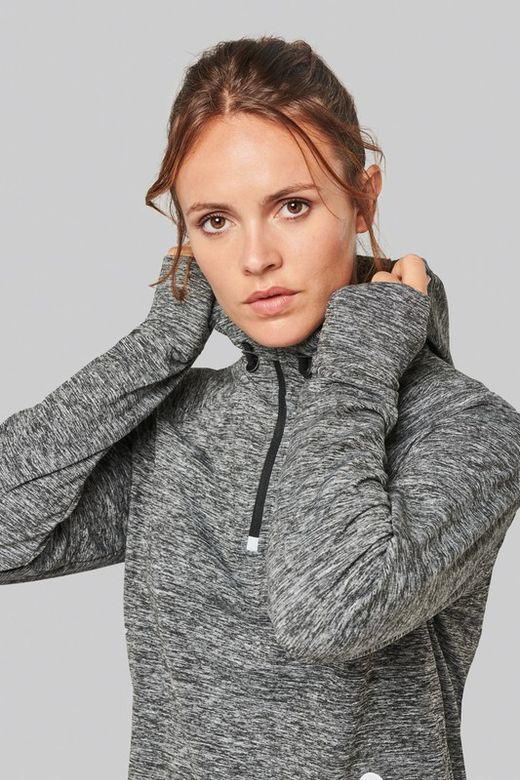 Sudadera deportiva capucha 1/4 cremallera