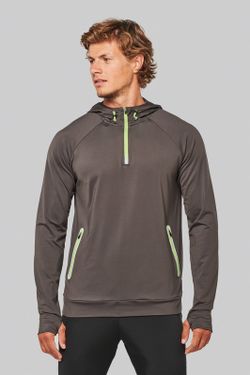 Sudadera deportiva capucha 1/4 cremallera