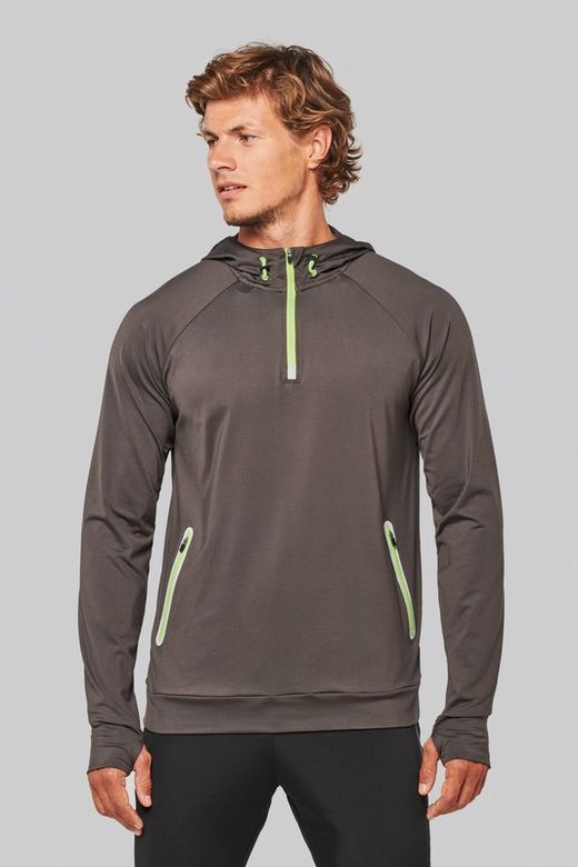 Sudadera deportiva capucha 1/4 cremallera