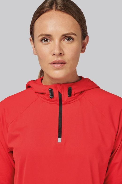 Sudadera deportiva capucha 1/4 cremallera