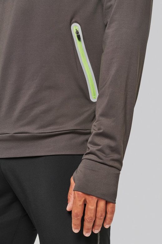 Sudadera deportiva capucha 1/4 cremallera