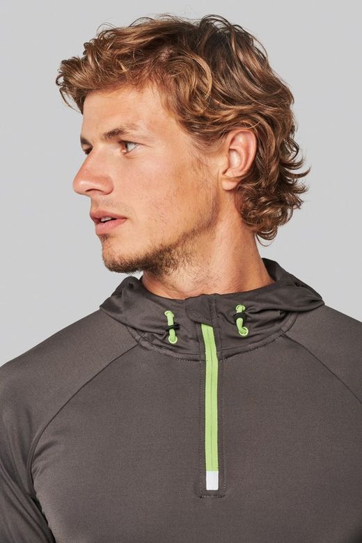 Sudadera deportiva capucha 1/4 cremallera