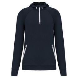 Sudadera deportiva capucha 1/4 cremallera