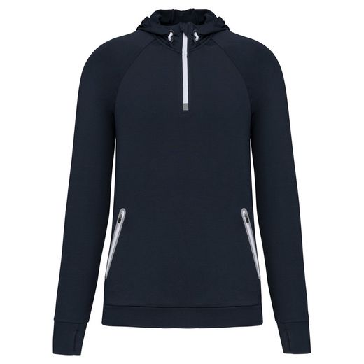 Sudadera deportiva capucha 1/4 cremallera