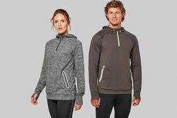 Sudadera deportiva capucha 1/4 cremallera