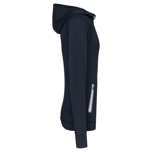 Sudadera deportiva capucha 1/4 cremallera