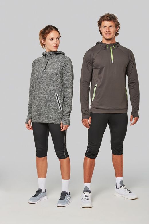 Sudadera deportiva capucha 1/4 cremallera