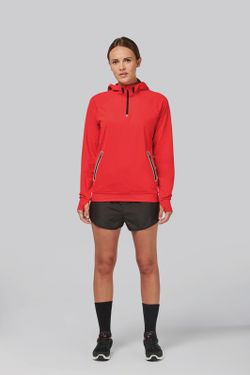 Sudadera deportiva capucha 1/4 cremallera