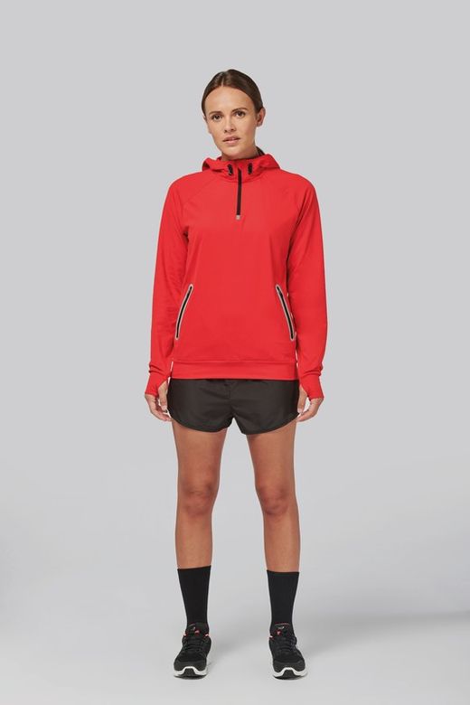 Sudadera deportiva capucha 1/4 cremallera