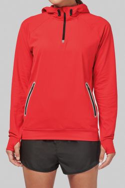 Sudadera deportiva capucha 1/4 cremallera