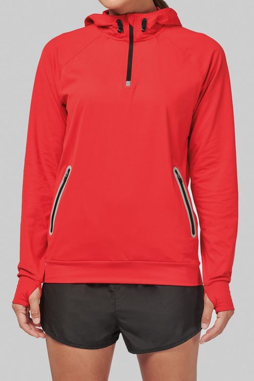 Sudadera deportiva capucha 1/4 cremallera