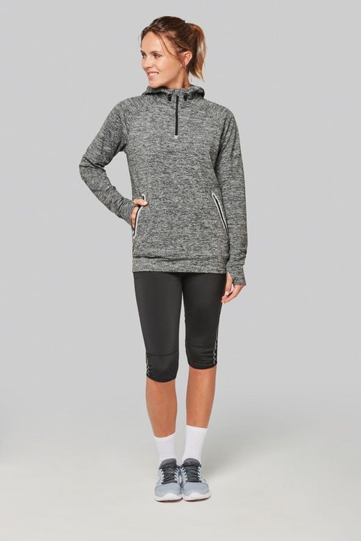 Sudadera deportiva capucha 1/4 cremallera
