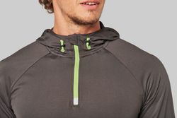 Sudadera deportiva capucha 1/4 cremallera