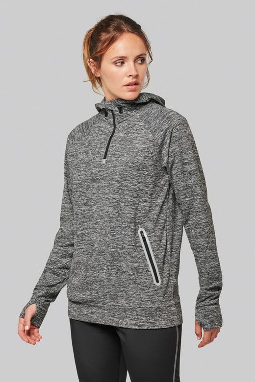 Sudadera deportiva capucha 1/4 cremallera