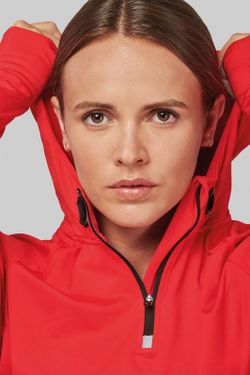 Sudadera deportiva capucha 1/4 cremallera