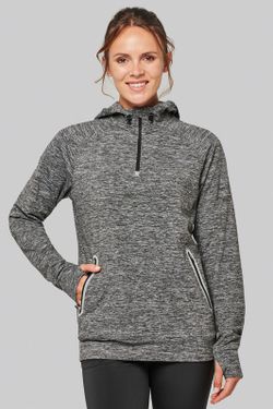 Sudadera deportiva capucha 1/4 cremallera