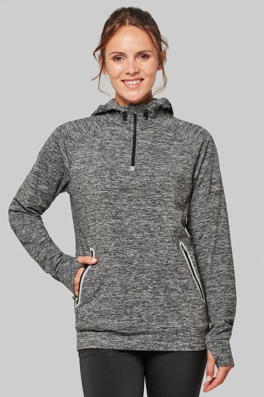 Sudadera deportiva capucha 1/4 cremallera