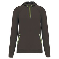 Sudadera deportiva capucha 1/4 cremallera